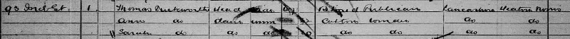 Extract from 1881 census shows place of birth