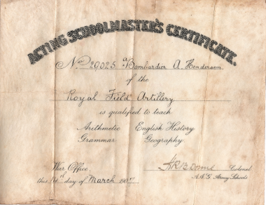 Assistant School Masters Certificate