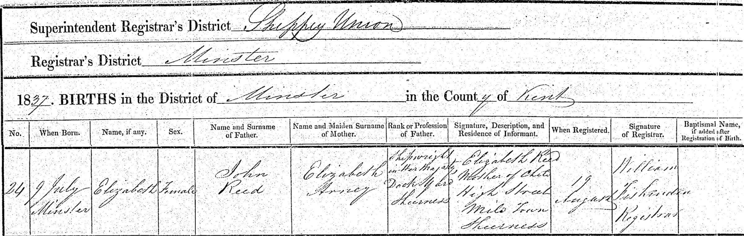 Elizabeth Reed b.July1837
