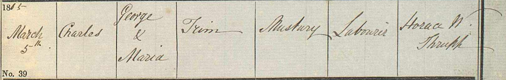 Charles Trim's baptism