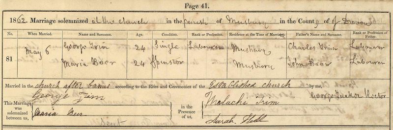 Maria's Marriage Certificate