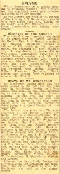 Report of funeral