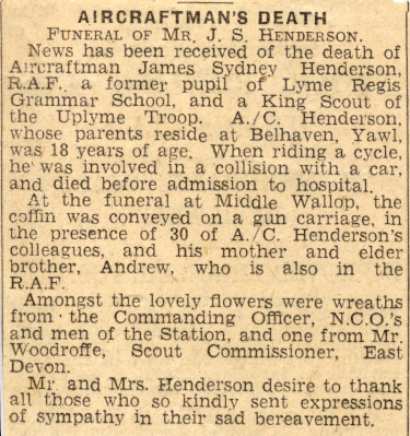 Report of funeral