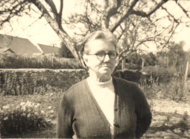 picture of my Nan in the garden of Belhaven